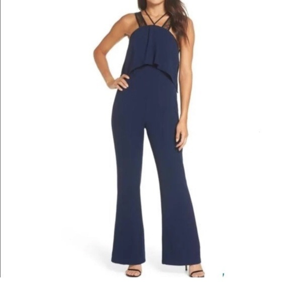 NWT Harlyn‎ Anthropologie Lace Strap Popover Bodice Jumpsuit Size M - Picture 1 of 12